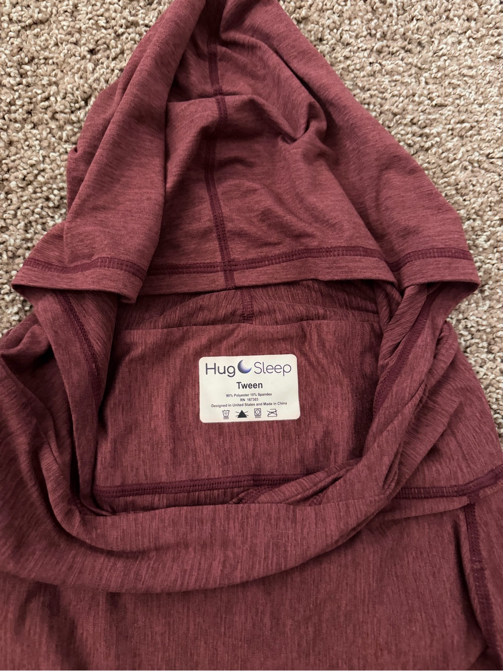 Hug Sleep Women’s Hooded Wide-Leg Jumpsuit In Wine — image 2 of 2